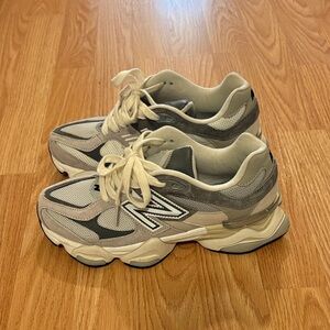 New Balance Cream and Gray Athletic Shoes